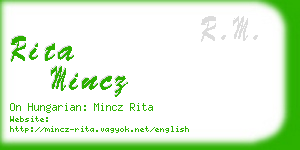 rita mincz business card